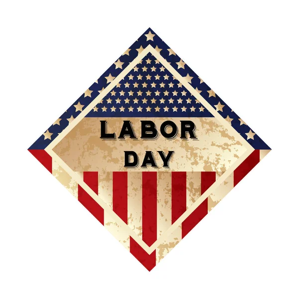 Labor Day Label Flat Icon Vector Illustration — Stock Vector