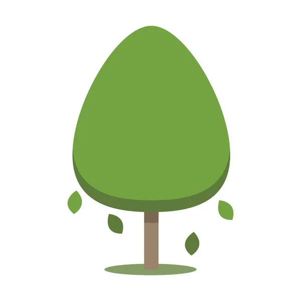 Ícone Árvore Verde Estilo Design Plano — Vetor de Stock