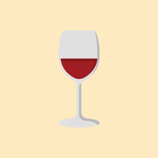 Vector Icono Cristal Vino — Archivo Imágenes Vectoriales