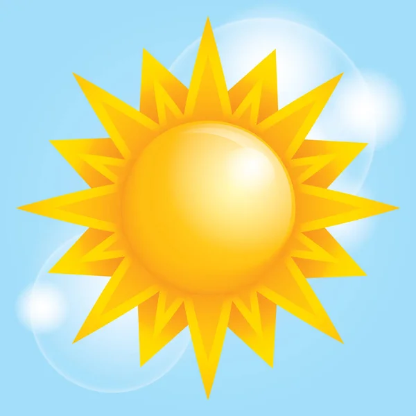Значок Сонця Фоні Неба — стоковий вектор