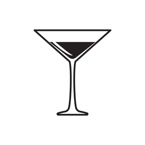 Icône Plate Verre Martini Illustration Vectorielle — Image vectorielle