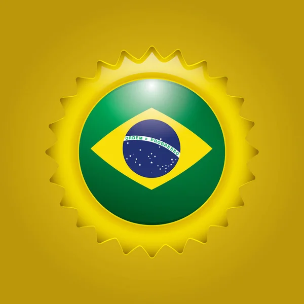 Brasilianische Flagge Vektorabbildung — Stockvektor