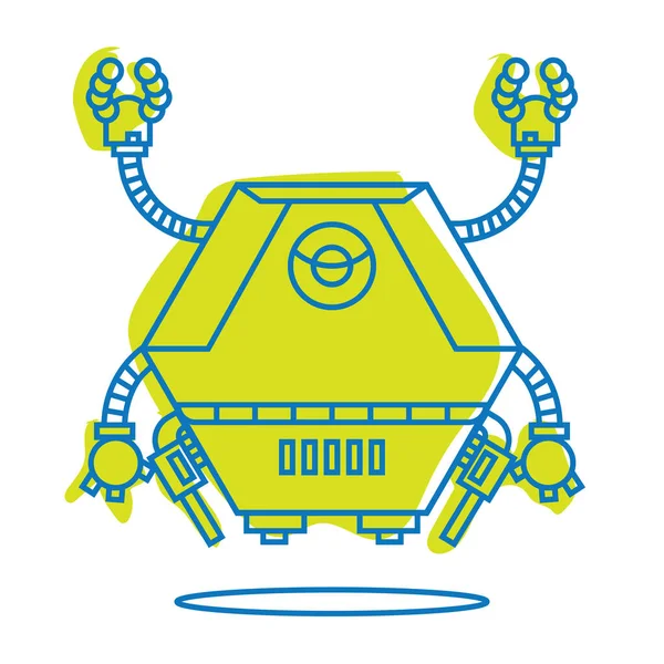 Robot Flat Icon Vector Illustration — Stock Vector