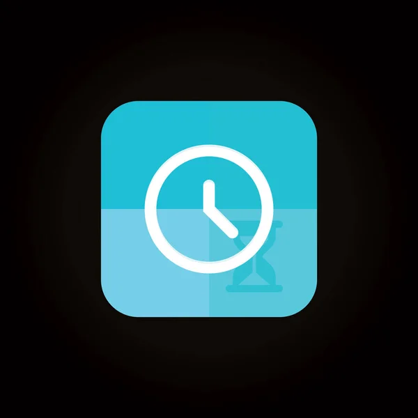 Icono Del Reloj Sobre Fondo Negro — Vector de stock