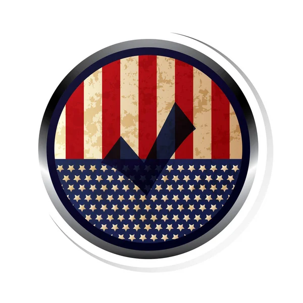 Botón Vector Con Bandera Los Estados Unidos — Vector de stock