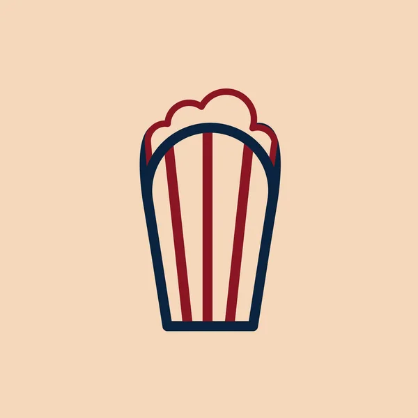 Popcorn Ikon Flad Stil Isoleret Rød Baggrund Vektorillustration Fødesymbolet – Stock-vektor