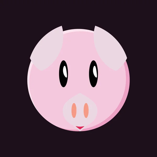 Cute Cartoon Pig Face — Stock Vector