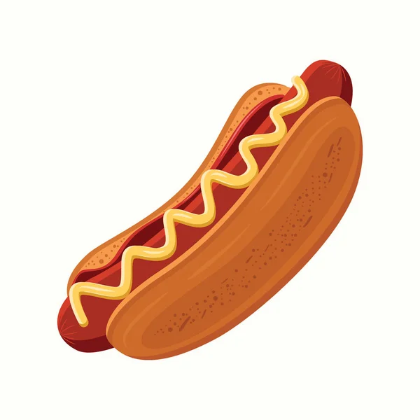 Vector Afbeelding Van Een Hotdog — Stockvector