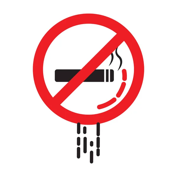 Rökförbud Skylt Platt Ikon Vektor Illustration — Stock vektor