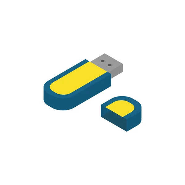 Usb Icono Unidad Flash Diseño Plano Ilustración Vectorial — Vector de stock