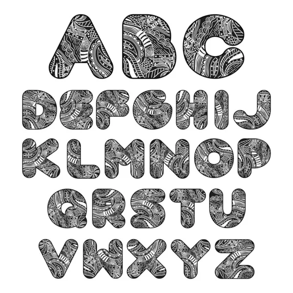 Vector Alphabet Hand Drawn Letters — Stock Vector