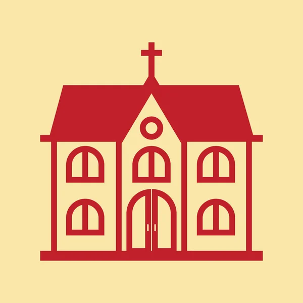 Icono Plano Iglesia Ilustración Vectorial — Vector de stock