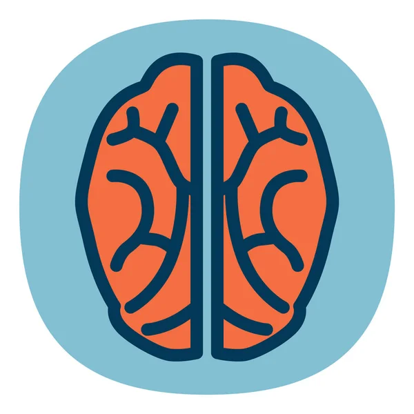 Значок Мозку Плоскому Стилі Ізольований Білому Тлі Медичний Символ Векторна — стоковий вектор