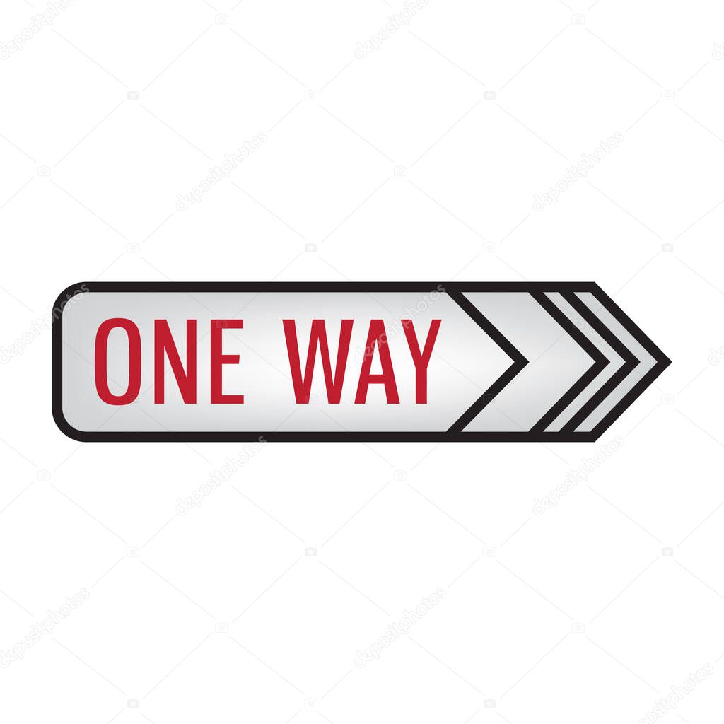 one way signboard flat icon, vector illustration