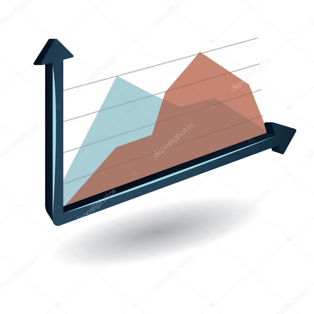 Business graph  flat icon, vector illustration