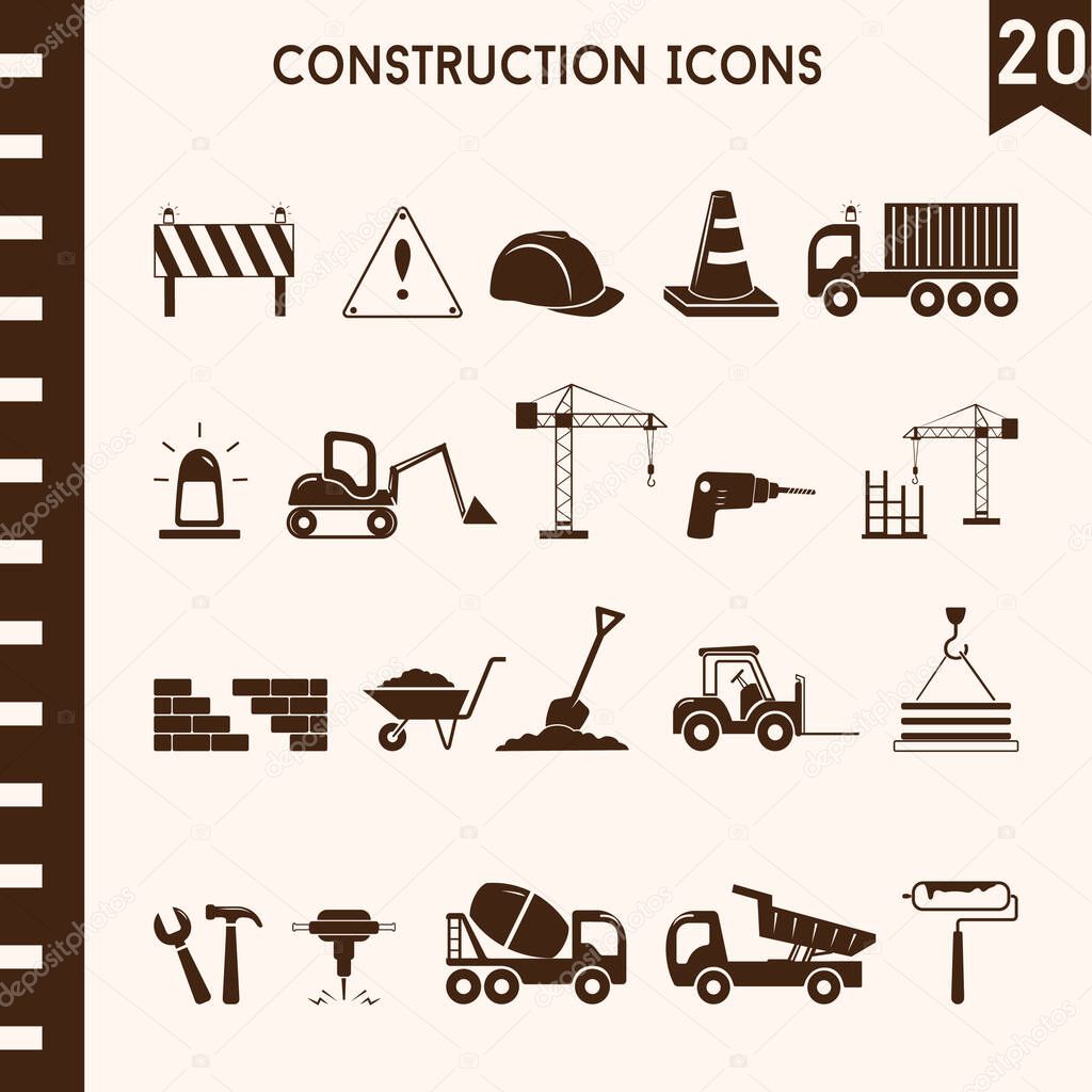 collection of construction, vector icons