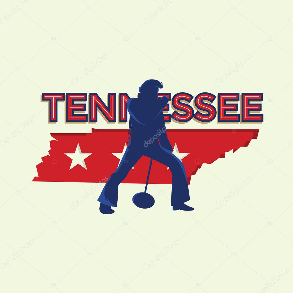 Tennessee flag flat icon, vector illustration