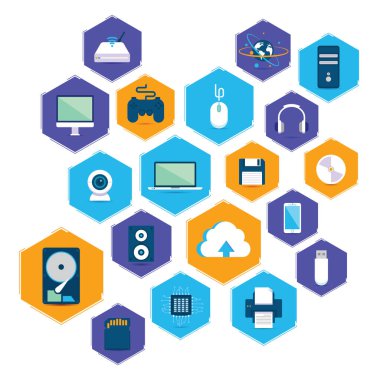 Elektronik simgelerin vektör görüntüsü
