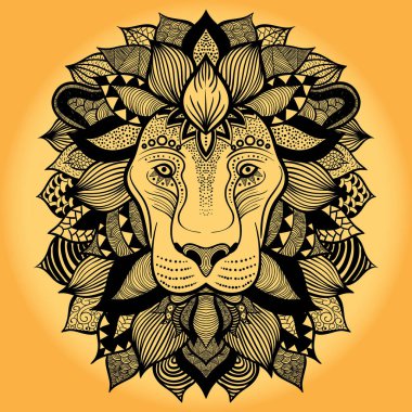 Bir aslan başının vektör illüstrasyonu