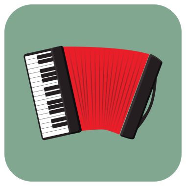 Akordiyon düz simgesi, vektör illüstrasyonu