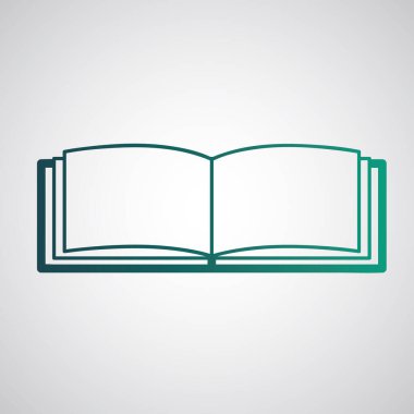 Açık kitap simgesinin vektör illüstrasyonu