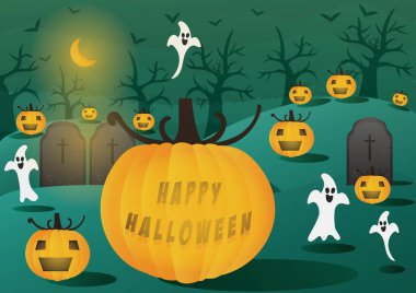 Cadılar Bayramı teması için vektör illüstrasyonu