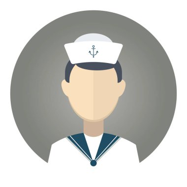 Sailor düz simgesi, vektör illüstrasyonu