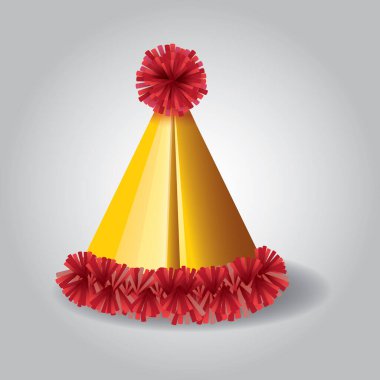Pankartı olan bir karnaval şapkasının vektör çizimi