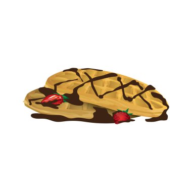 Belçika waffle 'ı, tasarım vektörü illüstrasyonu