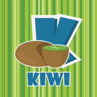 Kiwi düz simgesi için k, vektör illüstrasyonu