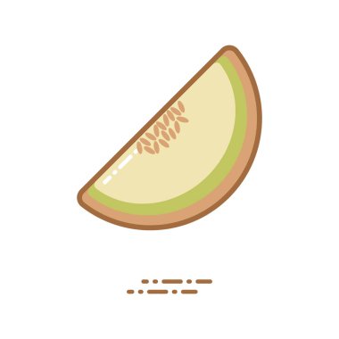Honeydew dilim düz simge, vektör illüstrasyonu