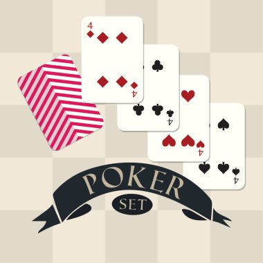 Poker seti, biçimlendirilmiş vektör çizimi