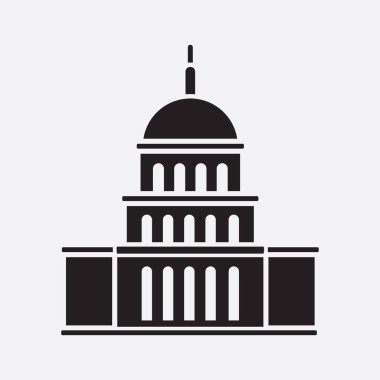 Birleşik Devletler başkenti düz simgesi, vektör illüstrasyonu