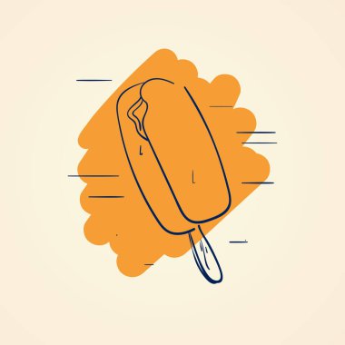 Bir beyzbolun çizgi film karakterinin el çizimi vektör çizimi