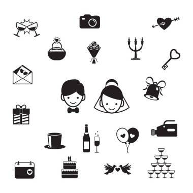 Düğün simgeleri koleksiyonu 