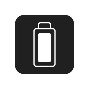 Batarya ikonu vektörü. beyaz arkaplanda düz siyah düğme
