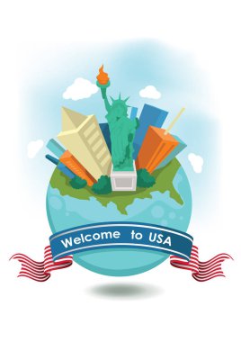 Seyahat teması için vektör illüstrasyonu 