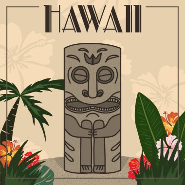 Hawaii tasarım düz simgesi, vektör illüstrasyonu