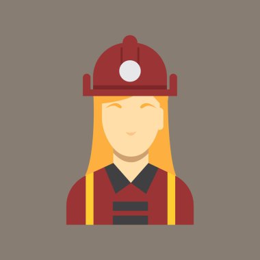 İtfaiyeci düz simgesi, vektör illüstrasyonu