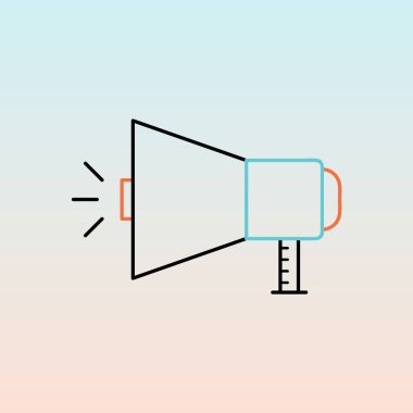 megafon simgesi, vektör illüstrasyonu