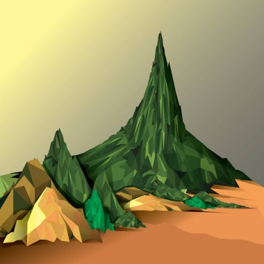 Dağlar manzara vektör illüstrasyonu 