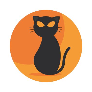 kedi silueti simgesi vektör illüstrasyon grafik tasarımı