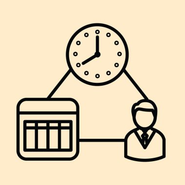 Simge tasarımı ve vektör illüstrasyonlu iş kavramı 