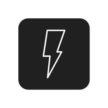 Beyaz arkaplanda vektör yıldırımı simgesi