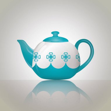 Çaydanlık ve çay fincanının vektör çizimi