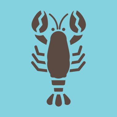 ıstakoz yassı simgesi, vektör illüstrasyonu