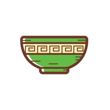 ahşap kase vektör illüstrasyonu