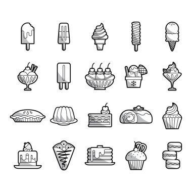 Tatlılar kümesi, vektör illüstrasyon arkaplanı