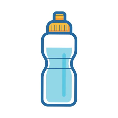 Beyaz arkaplanda izole edilmiş düz stil su ikonu şişesi