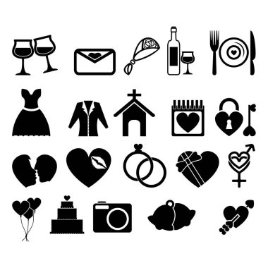 Düğün simgeleri koleksiyonu 
